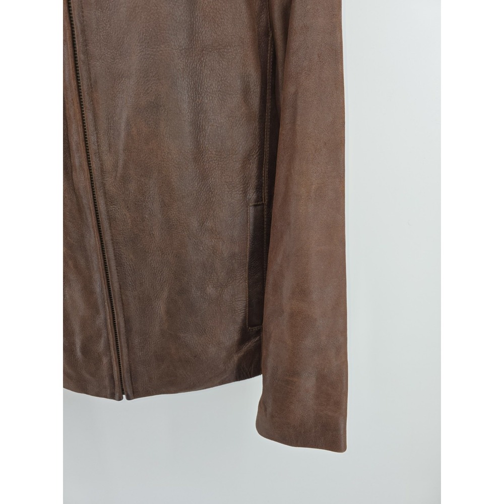 Bernardo Leather Bomber Jacket Size S Brown NWOT - Picture 3 of 16
